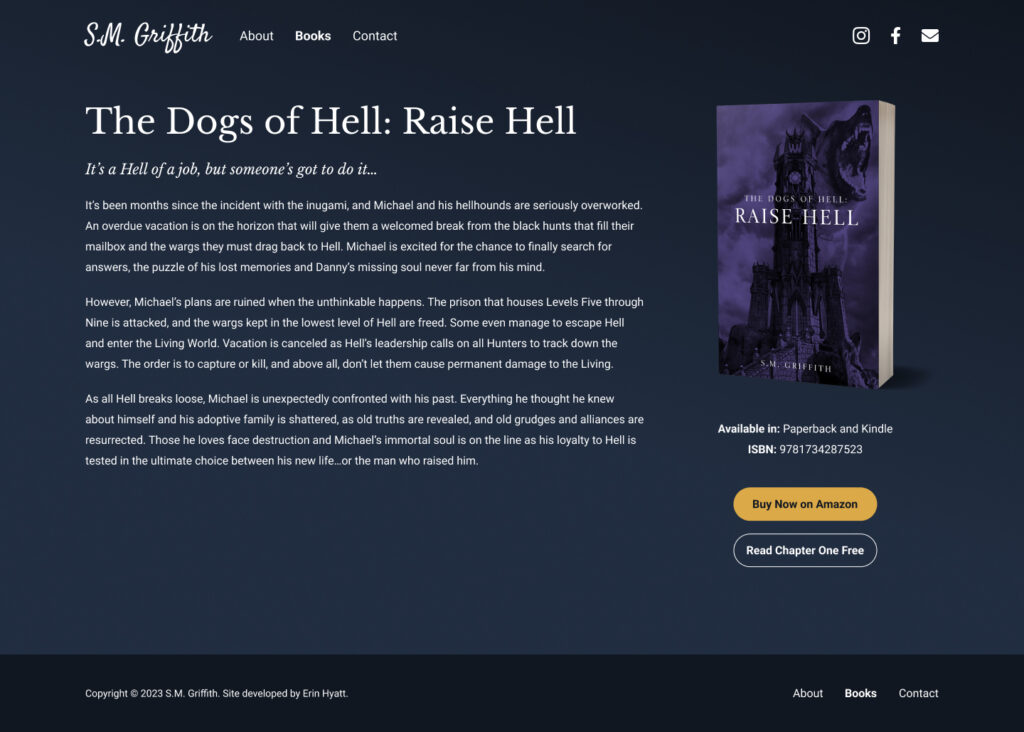 S.M. Griffith's author website - Book detail page