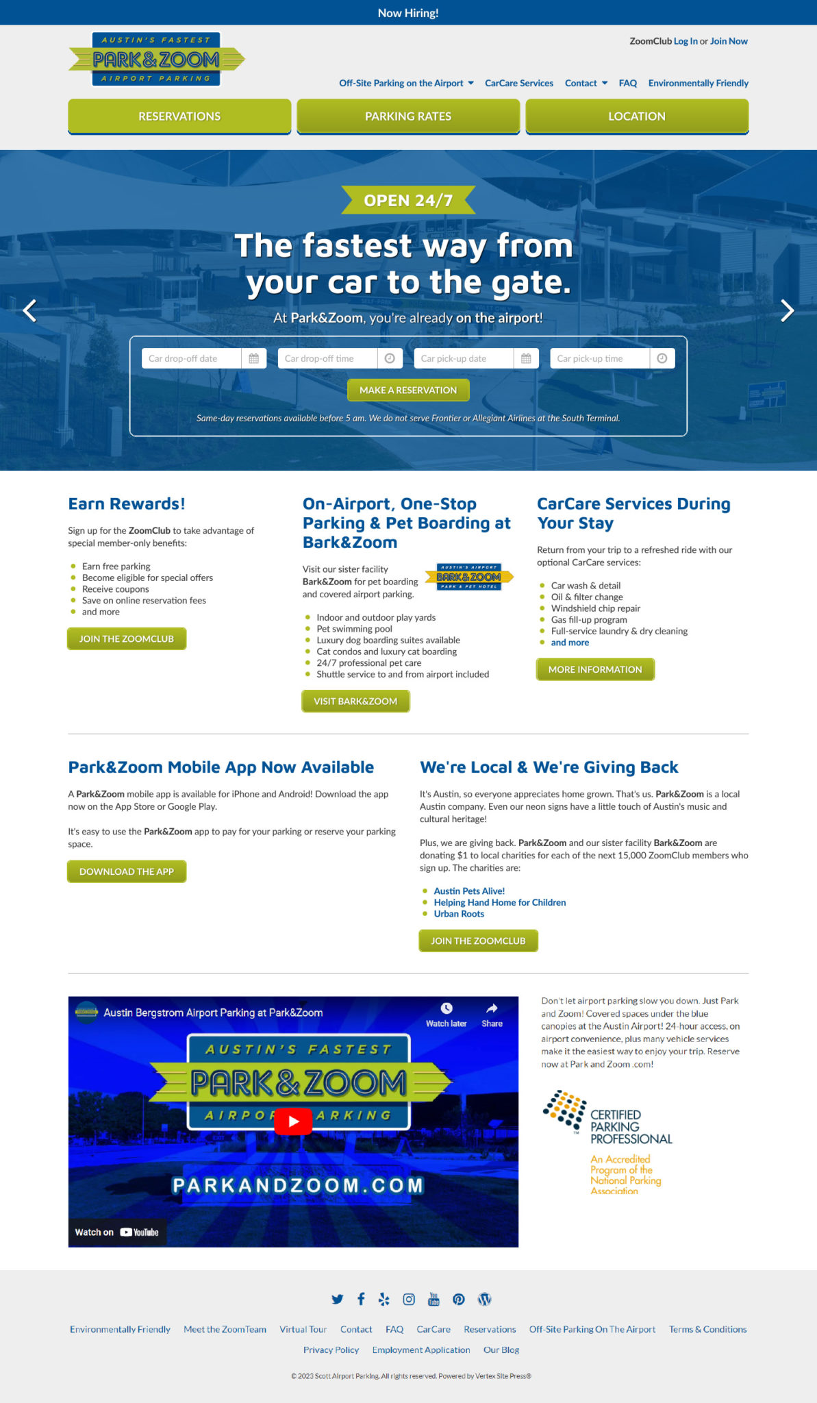 Park&Zoom design refresh for home page - Reservations slide