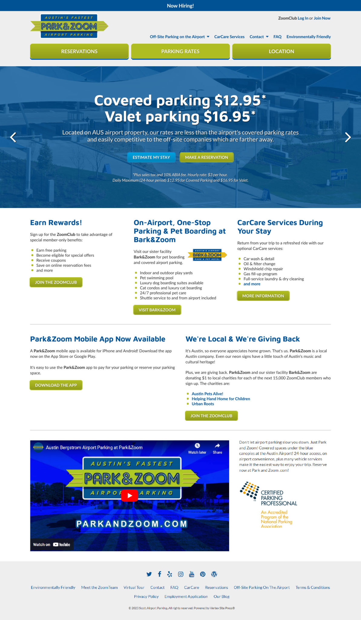 Park&Zoom design refresh for home page - Parking Rates slide