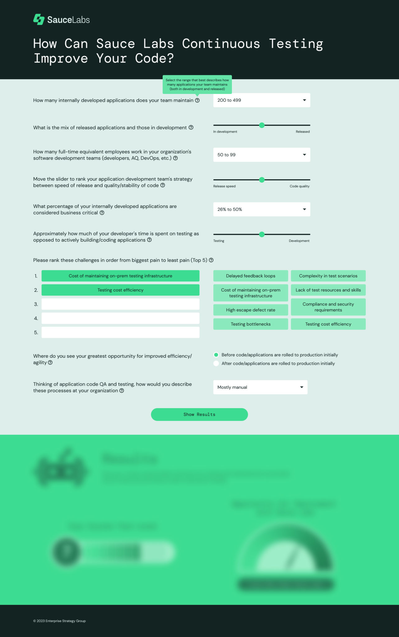 SauceLabs calculator design