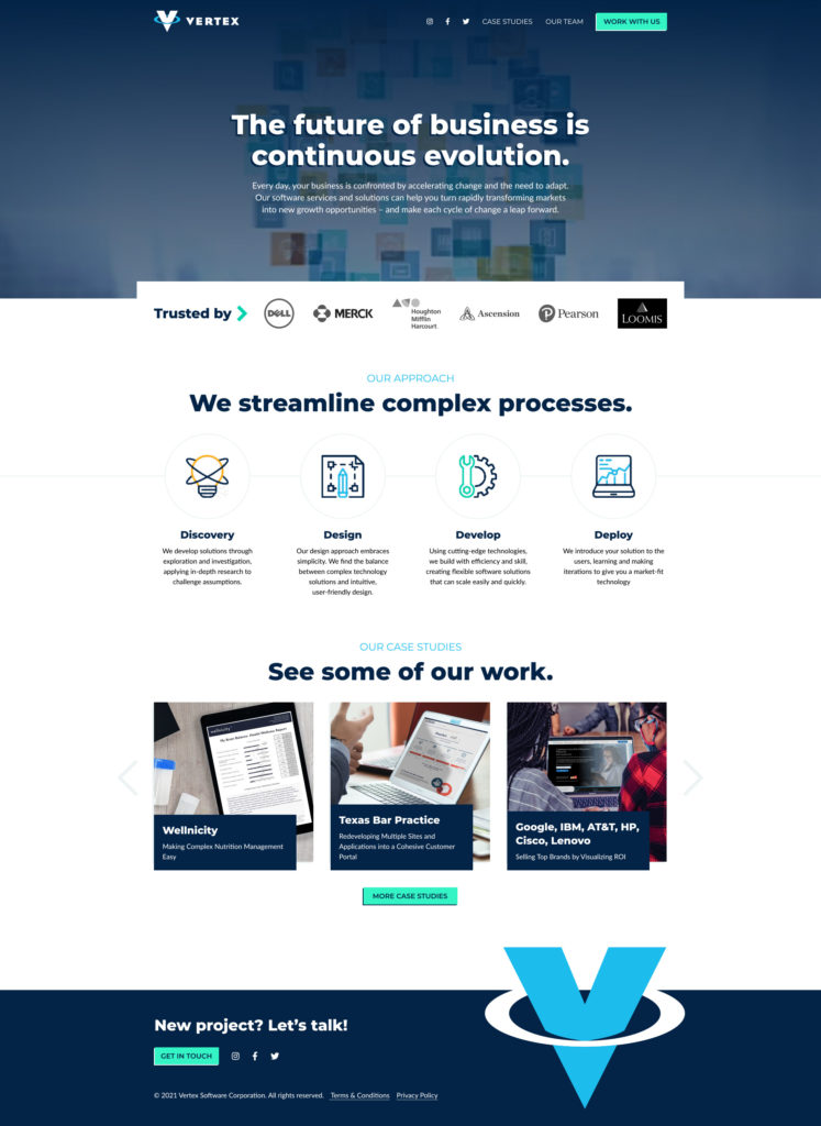 Vertex Software Home page design option 2