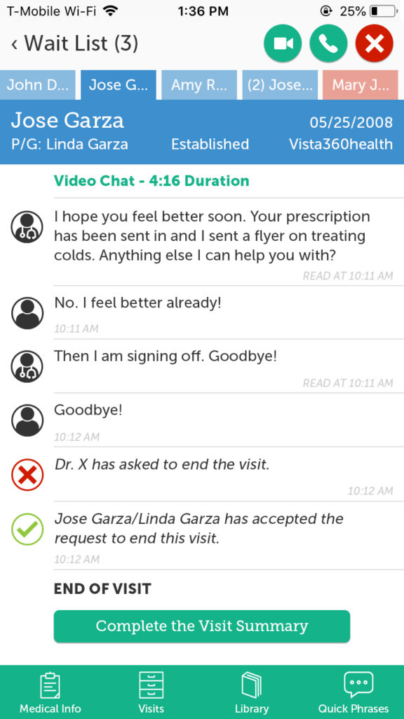 eMDaccess phone app design - Patient visit part 2