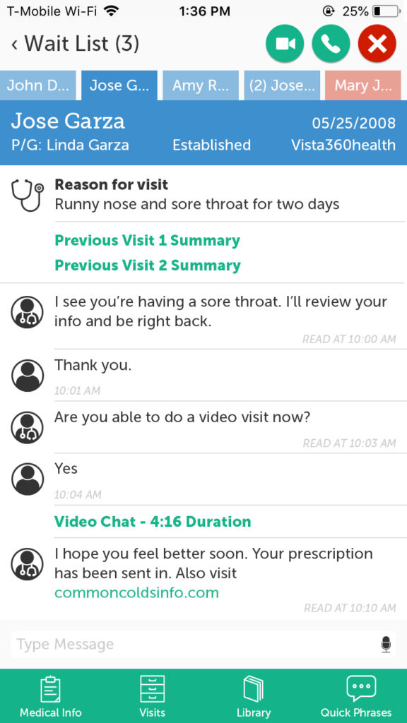 eMDaccess phone app design - Patient visit part 1