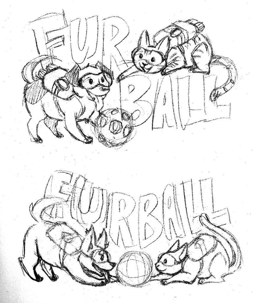 FurBall logo concept sketches