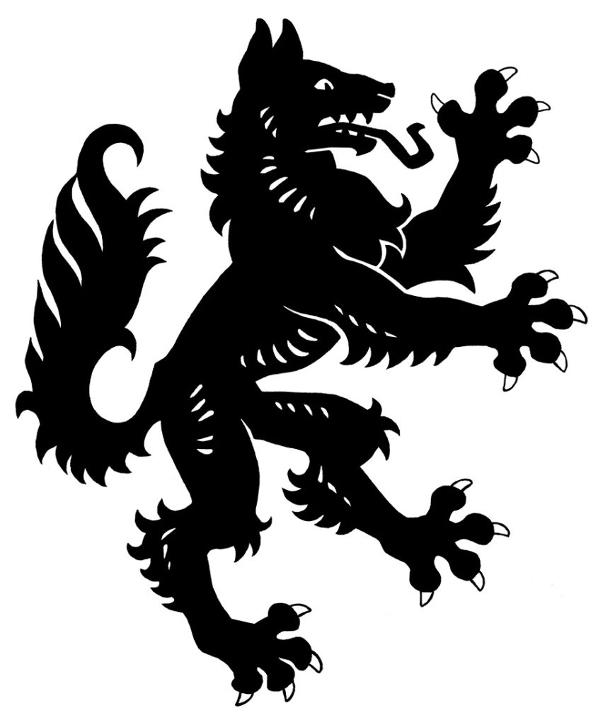 Tattoo design - heraldry style wolf