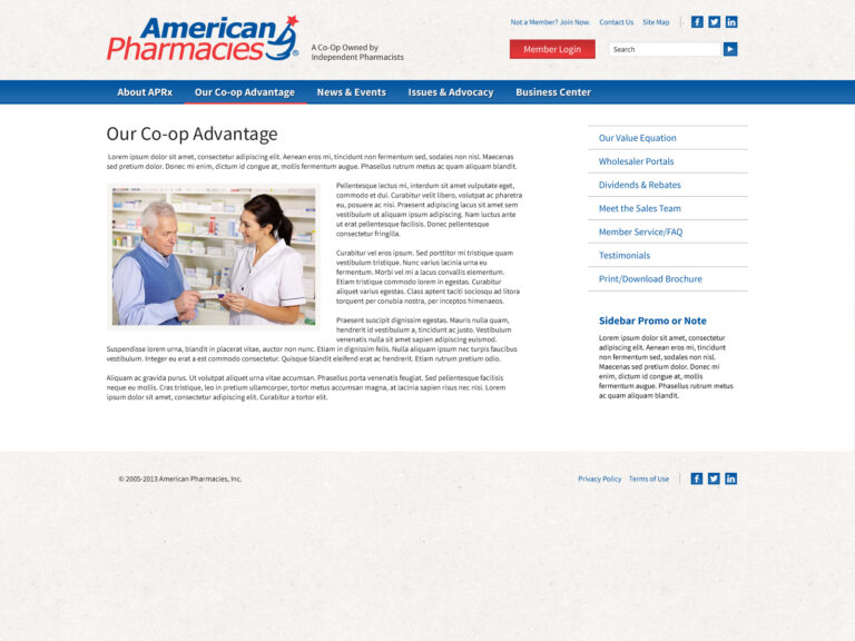 American Pharmacies - Interior page design