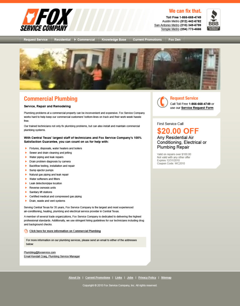 Fox Service Company - Interior page design v2