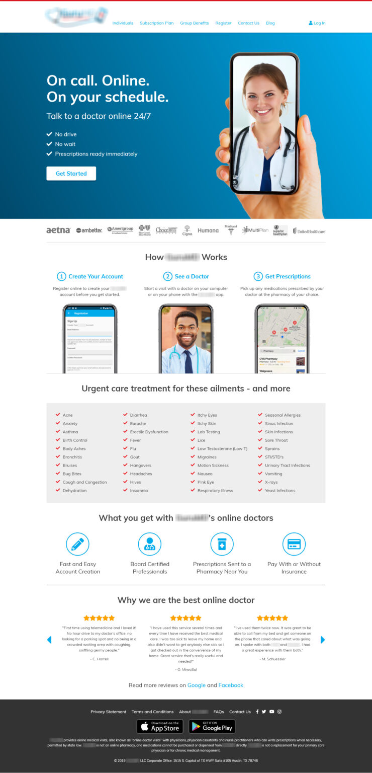 Telemedicine Company (WordPress) - Home page design v1